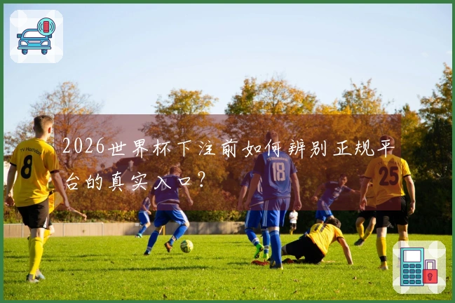 2026世界杯下注前如何辨别正规平台的真实入口？